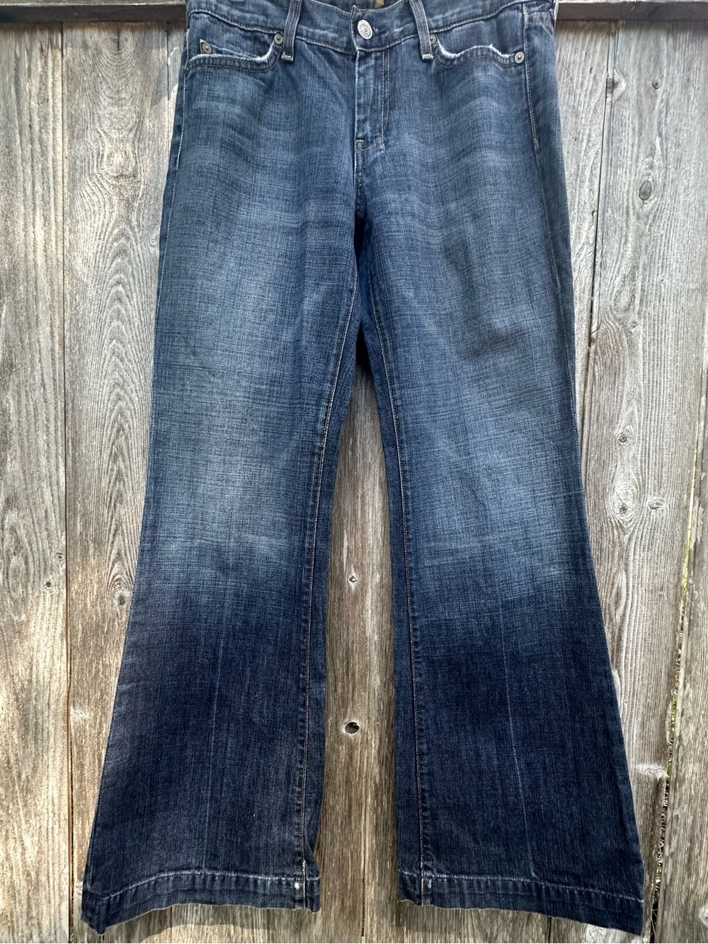 7 For All Mankind DOJO Wide Leg Made In The USA Vintage Y2K Denim Classic - Picture 1 of 16
